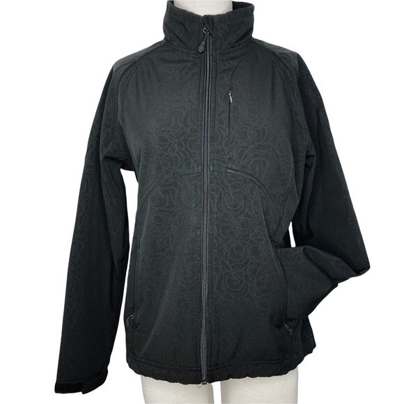 Double Diamond Soft Shell Jacket sz M * Black Lightweight Coat Windbreaker - Picture 1 of 8